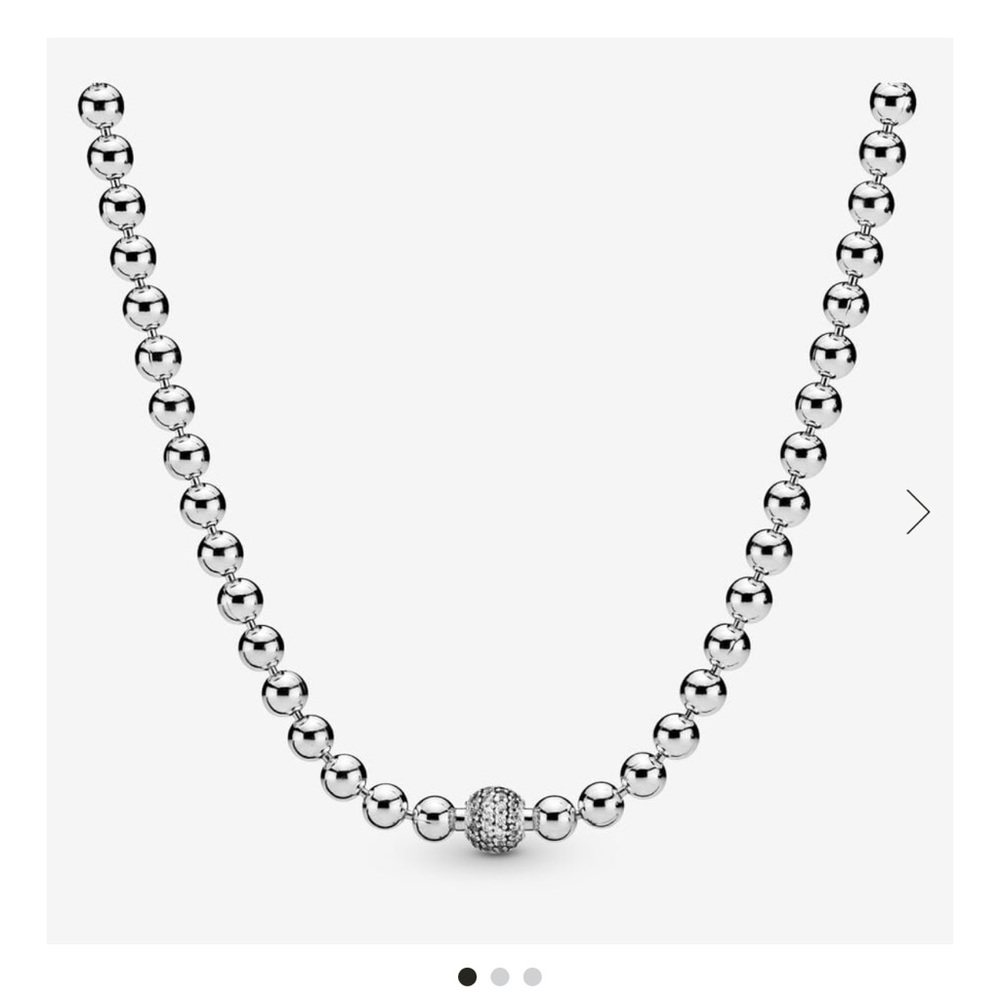 Pandora Beads and Pave Necklace
